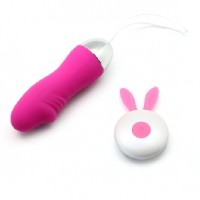 Penis Shape Vibrating Bullet 12 Speeds Remote Control Rechargeable PINK